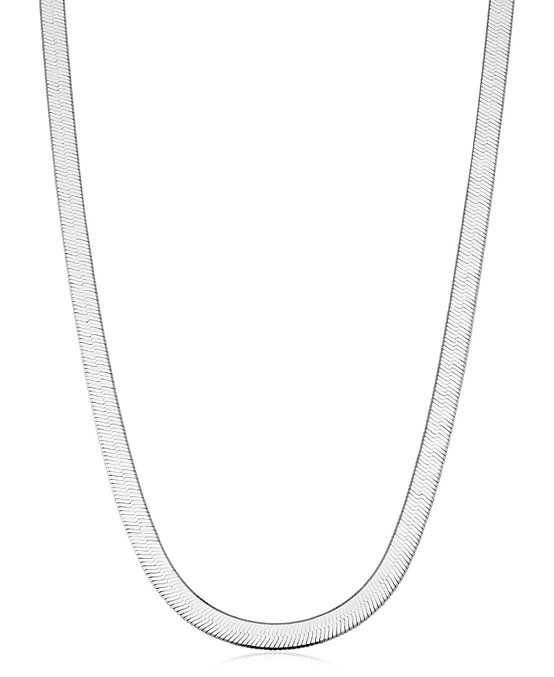 Oradina Sterling Silver Mirage Herringbone Necklace