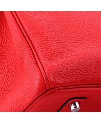 Birkin 35 Handbag Red Togo with Palladium Hardware