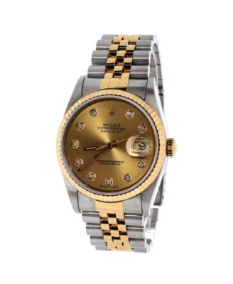  Oyster Perpetual Datejust Automatic Watch in Stainless Steel and Gold with Diamond Markers 36mm