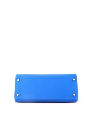 Kelly 28 Handbag Blue Evercolor with Palladium Hardware