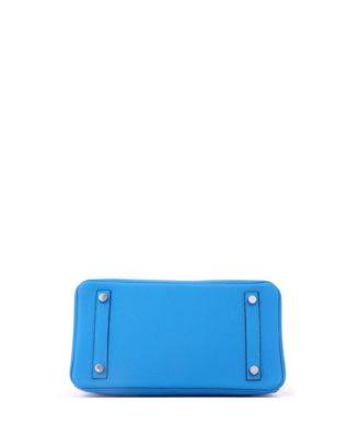 Birkin 25 Handbag Blue Togo with Palladium Hardware