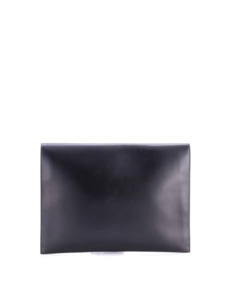  Large Vintage-like Portfolio Clutch Box Calf