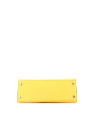 Kelly 28 Handbag Yellow Epsom with Palladium Hardware
