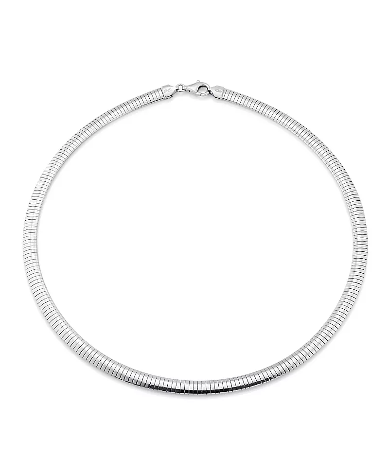 Oradina Sterling Silver Mega Omega Necklace