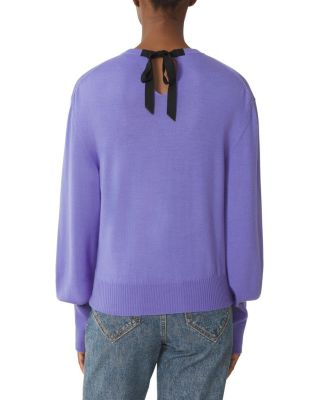 Wool Sweater With Grosgrain Detail