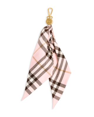 Check Silk Scarf Bag Charm