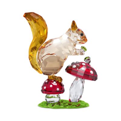 Idyllia Collection Squirrel and Mushroom Crystal Figurine