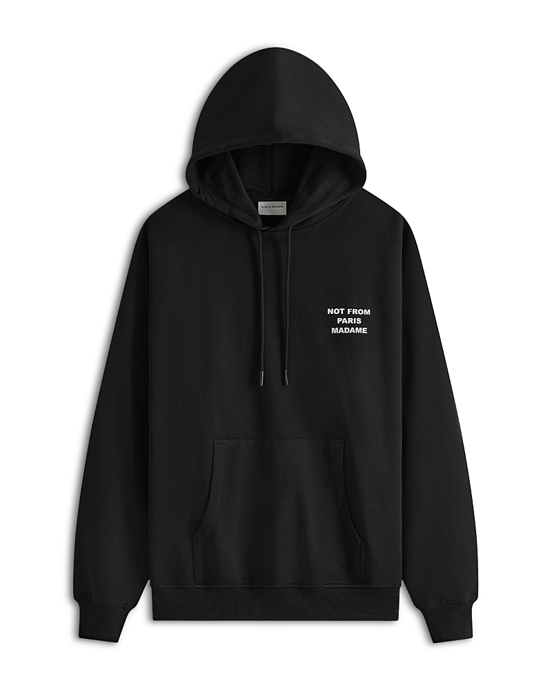 Drole De Monsieur Not From Paris Slogan Drawstring Hoodie