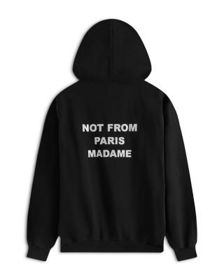 Not From Paris Slogan Drawstring Hoodie