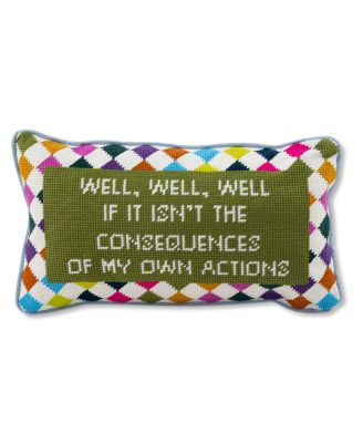 Well Well Well Needlepoint Decorative Pillow
