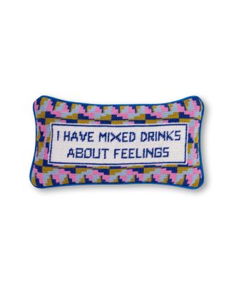 Mixed Drinks Needlepoint Pillow, 14" x 8"