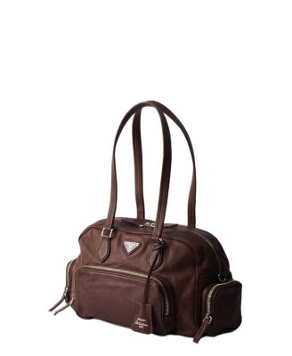  Large Washed Leather Top-Handle Bag