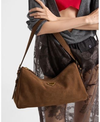 Aimee Large Nubuck Leather Shoulder Bag