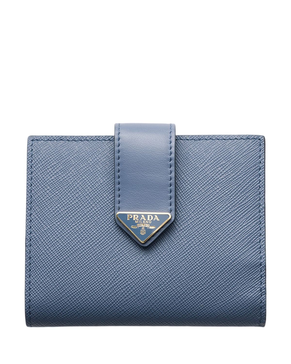 Prada Small Saffiano and Smooth Leather Wallet