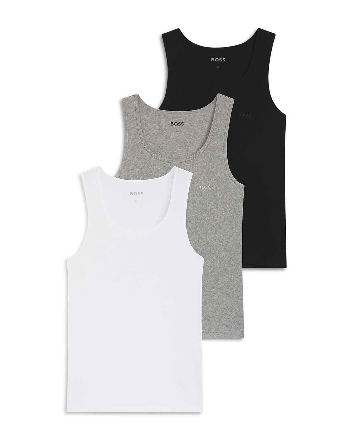 Boss Ribbed Classic Fit Tank Tops, Pack of 3