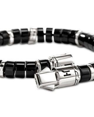 Sterling Silver Heishi Onyx Bead Bracelet