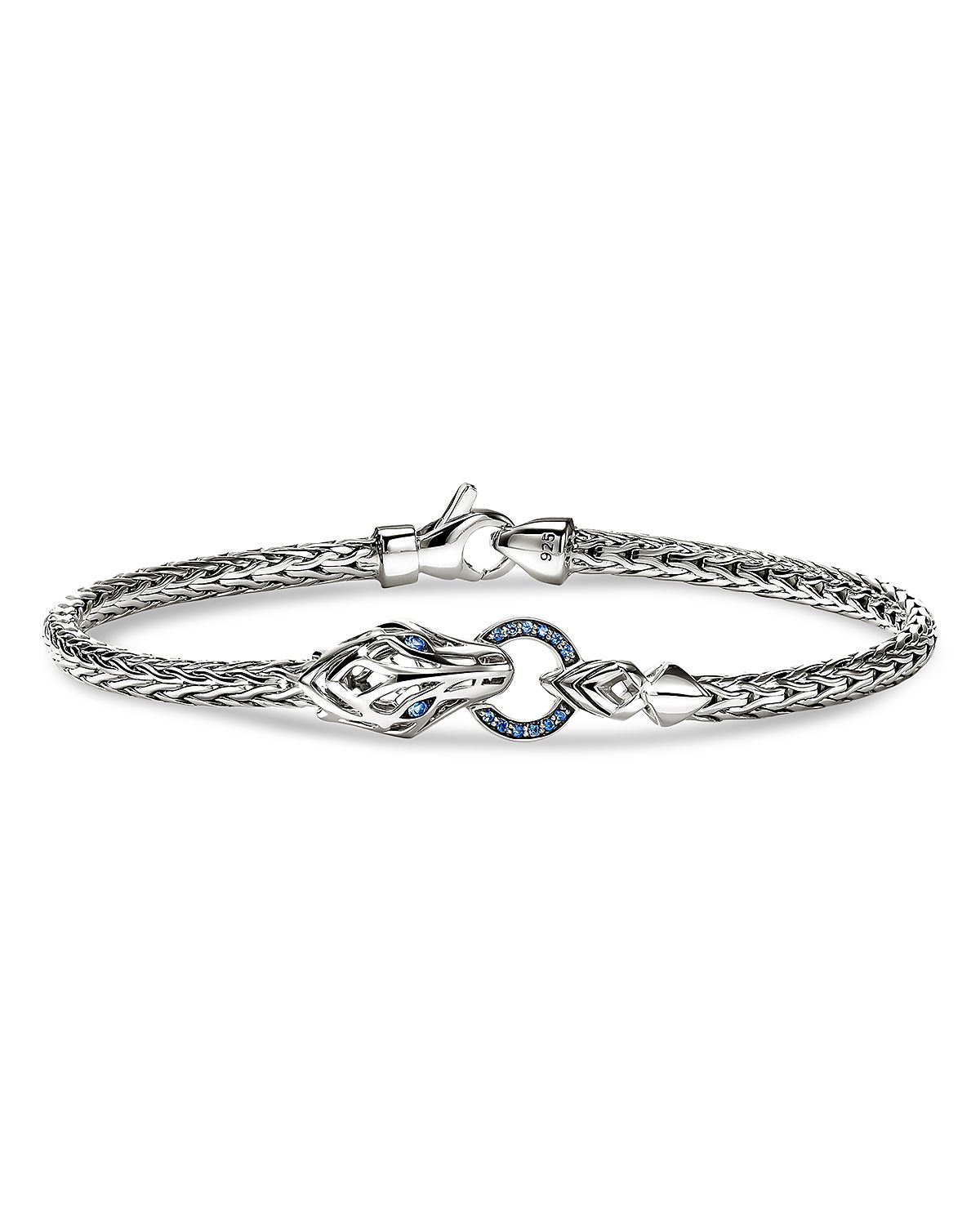 John Hardy Sterling Silver Naga Blue Sapphire Dragon Chain Bracelet