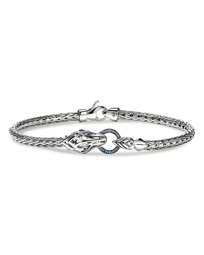 John Hardy Sterling Silver Naga Blue Sapphire Dragon Chain Bracelet