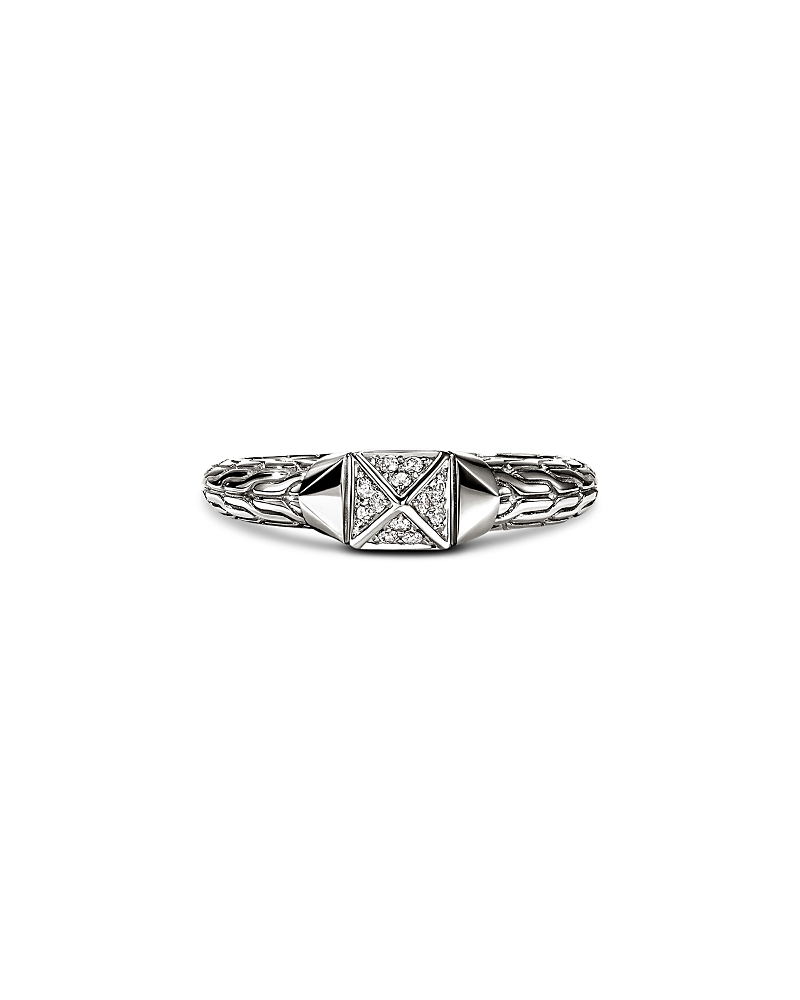 John Hardy Sterling Silver Icon Diamond Pyramid Ring