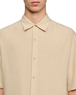 Pleated Shark Collar Shirt