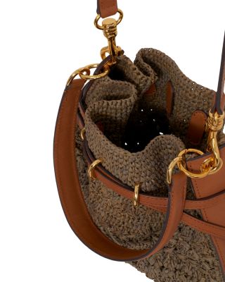 Le Mini Romy Raffia Bucket Bag