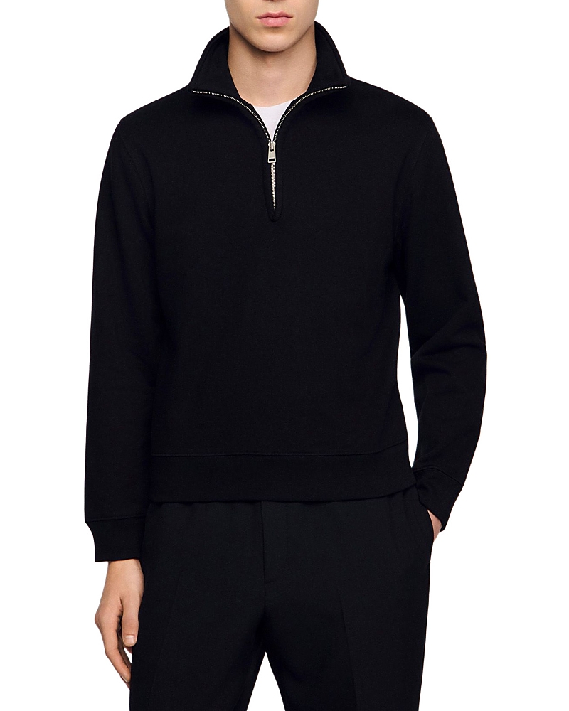 Sandro Cotton Half-Zip Sweater