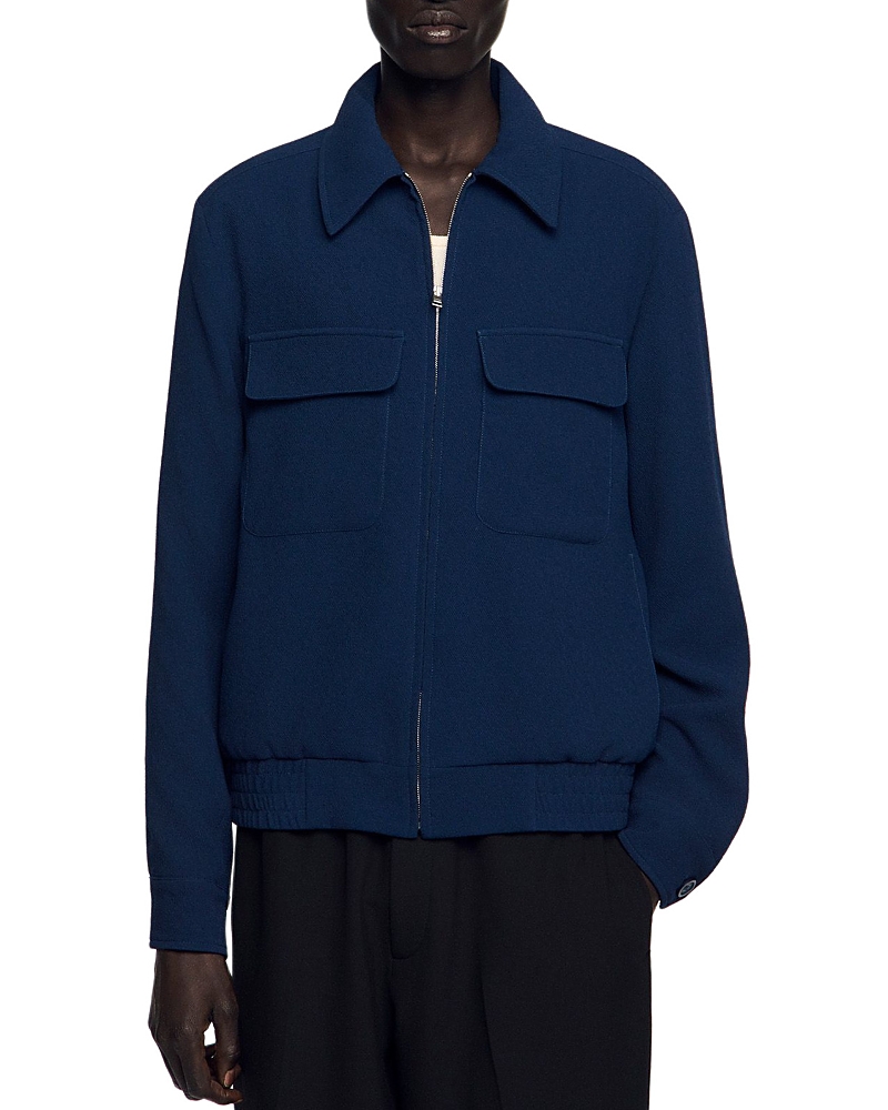 Sandro Textured Zip Up Jacket