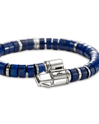 Sterling Silver Heishi Lapis Lazuli Bead Bracelet