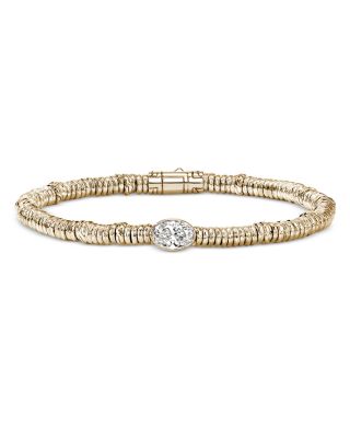 14K Yellow Gold Lovestruck™ Lab Grown Diamond Solitaire Heishi Bead Bracelet