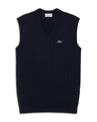 Lacoste Cable Knit Cotton Sweater Vest | Bloomingdale's Men