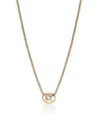 14K Yellow Gold JH Lovestruck™ Lab Grown Diamond Solitaire Bezel Pendant Necklace, 16-18"