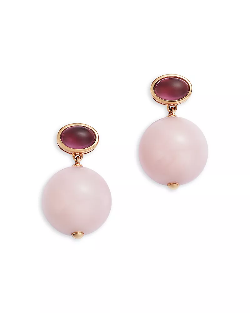 Bloomingdale's Fine Collection Pink Opal & Rhodolite Bead Drop Earrings in 14K Rose Gold