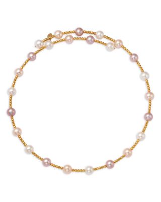 Spring Pearl Cultured Freshwater Pearl Structured Choker Necklace in 14K Yellow Gold