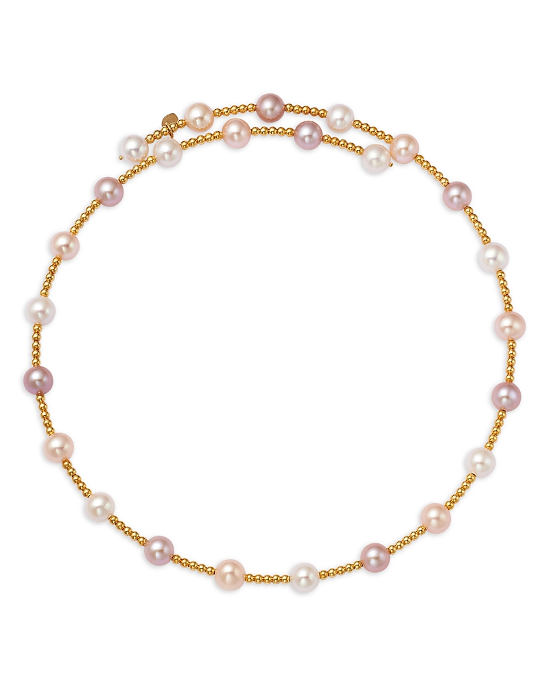Bloomingdale's Fine Collection Spring Pearl Cultured Freshwater Pearl Structured Choker Necklace in 14K Yellow Gold