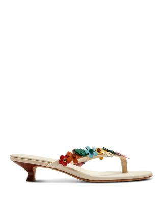 Women's Tea Rose Kitten Heel Thong Sandals