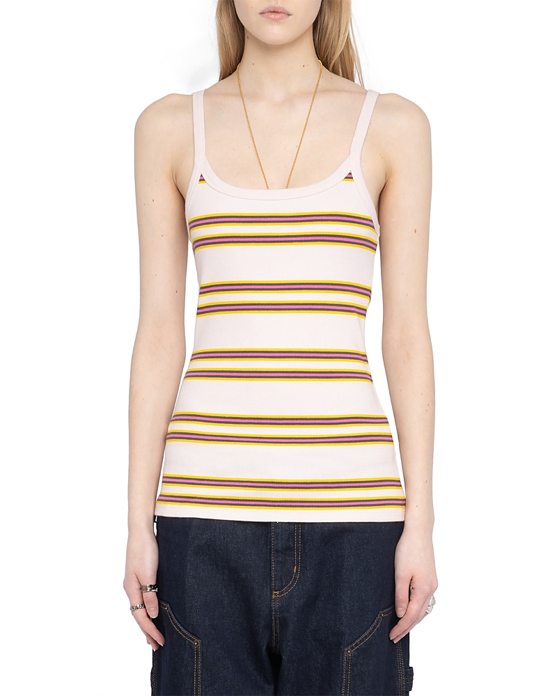Zadig & Voltaire Albao Rib Stripe Tank