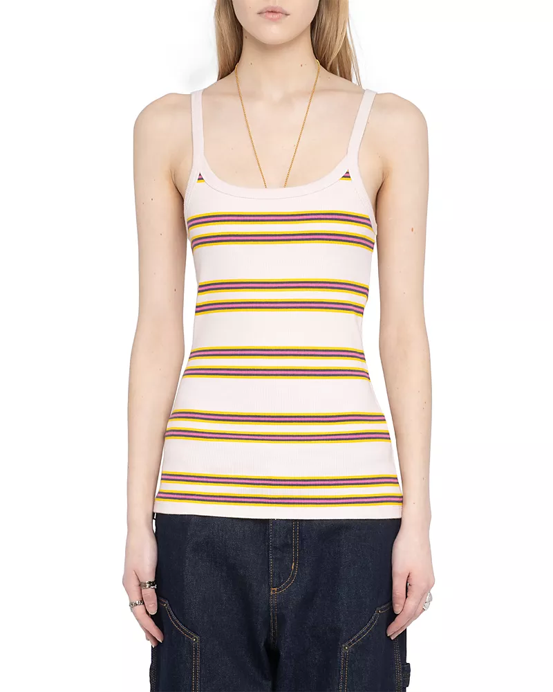 Zadig & Voltaire Albao Rib Stripe Tank
