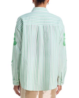 Sequinned Pointelle Blouse