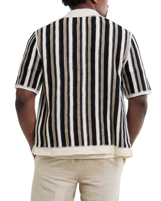 Porto Stripe Crochet Polo Shirt