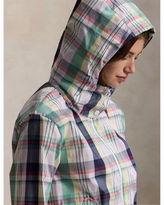 Plaid Hooded Rain Jacket