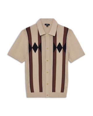 Axis Camel Brown Stripe Polo Shirt