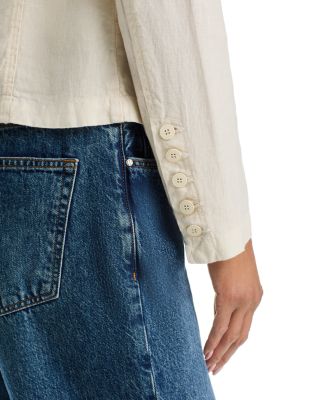 Emerson Structured Denim Blazer in Vintage White