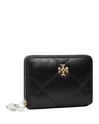 Kira Diamond Quilt Leather Zip Wallet