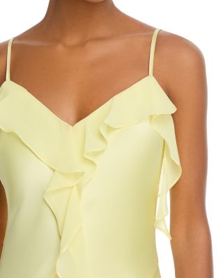 Long Satin Ruffled Gown - Exclusive