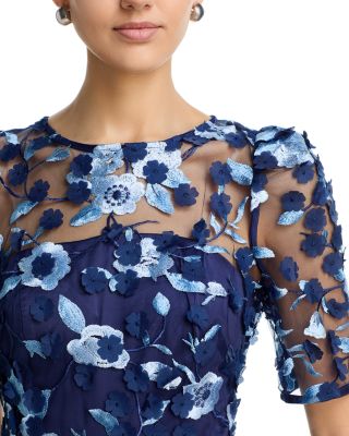 Floral Elbow Sleeve Short Dress