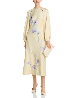 Satin Slit Sleeve Dress