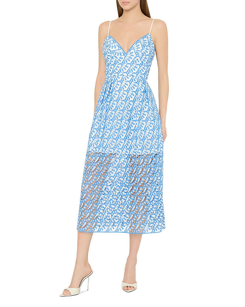 Milly Hazel Embroidered Midi Dress