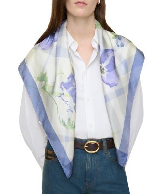 Watercolour Check Silk Scarf