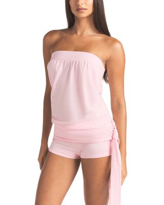 Cotton Jersey Side Tie Tube Top