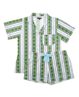 Garden Stripe Pajama Shorts Set